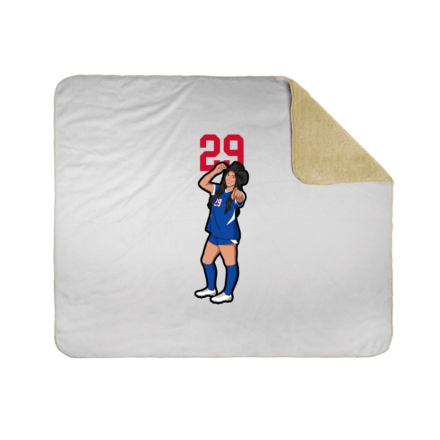 Throw Blanket — Number Top in White