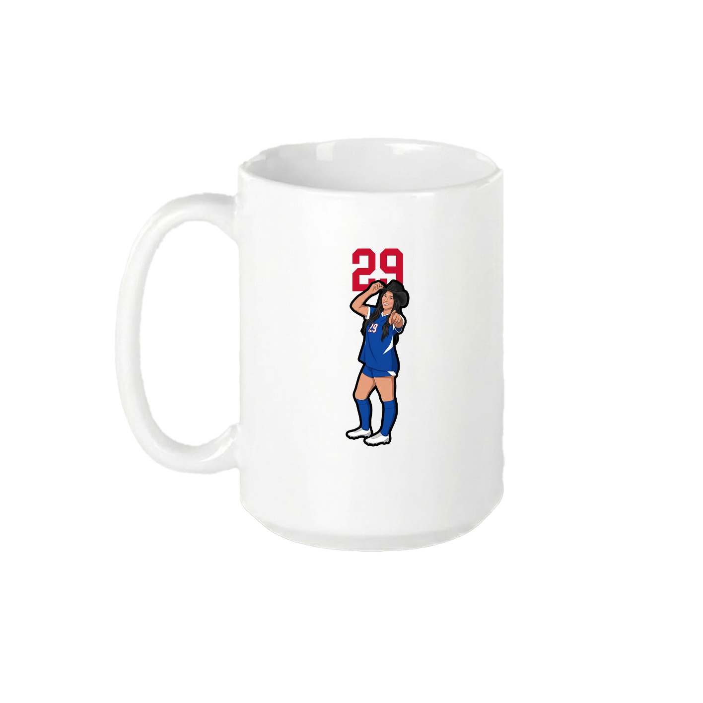 15oz Coffee Mug — Number Top in White