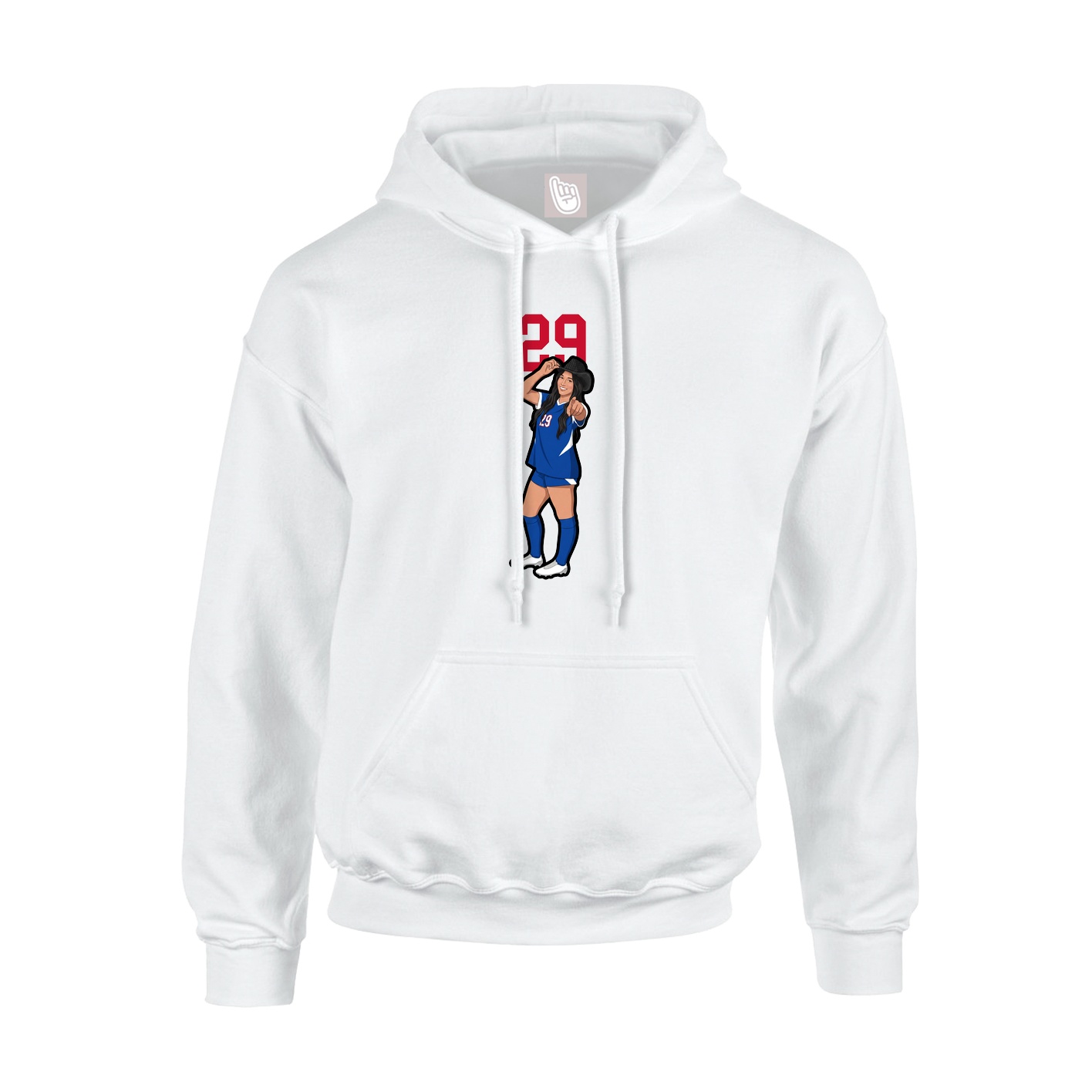 Hoodie — Number Top in White