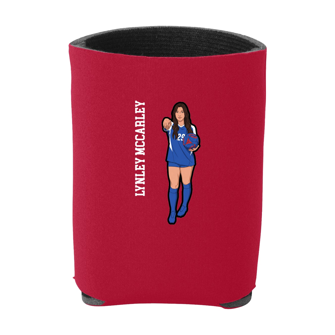 Can Holder — Name Vertical in Red