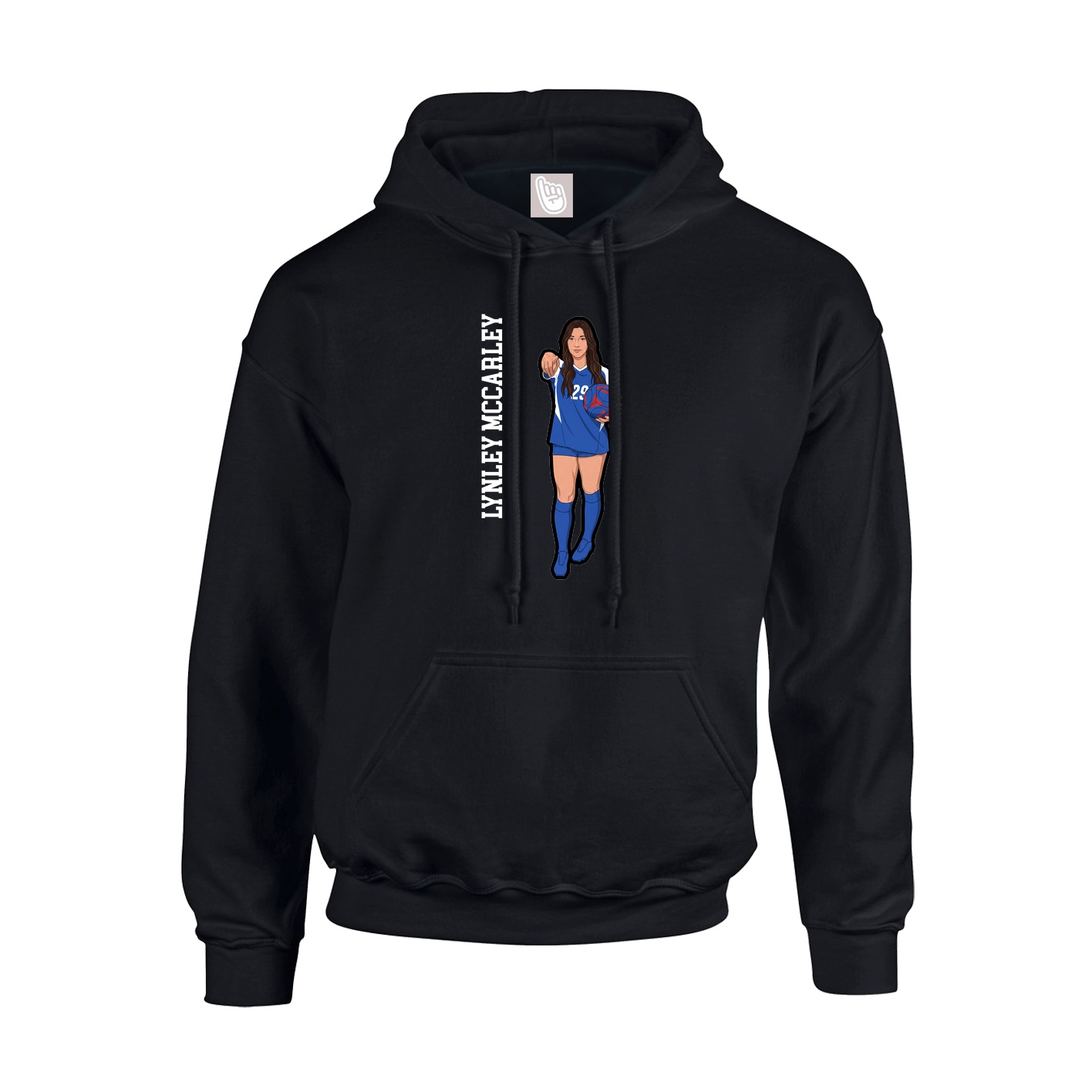 Youth Hoodie — Name Vertical in Black