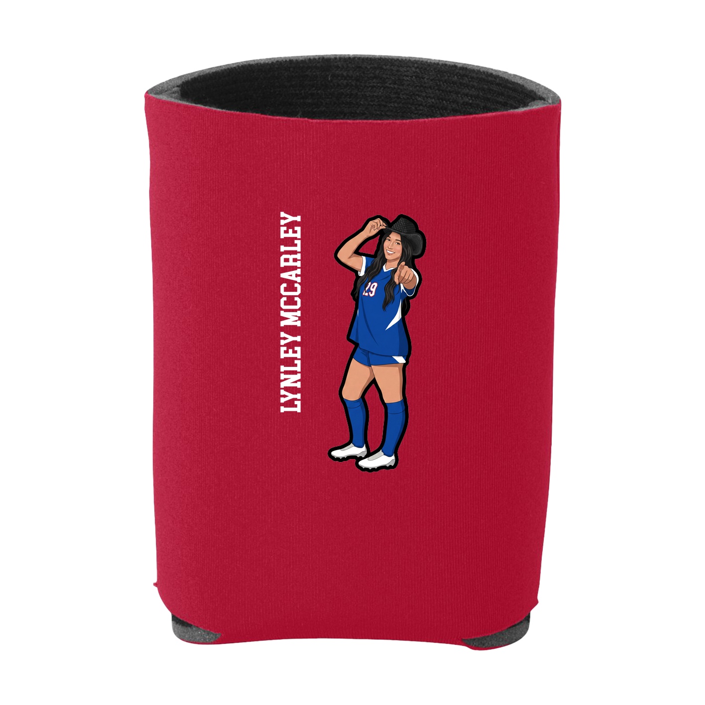 Can Holder — Name Vertical in Red