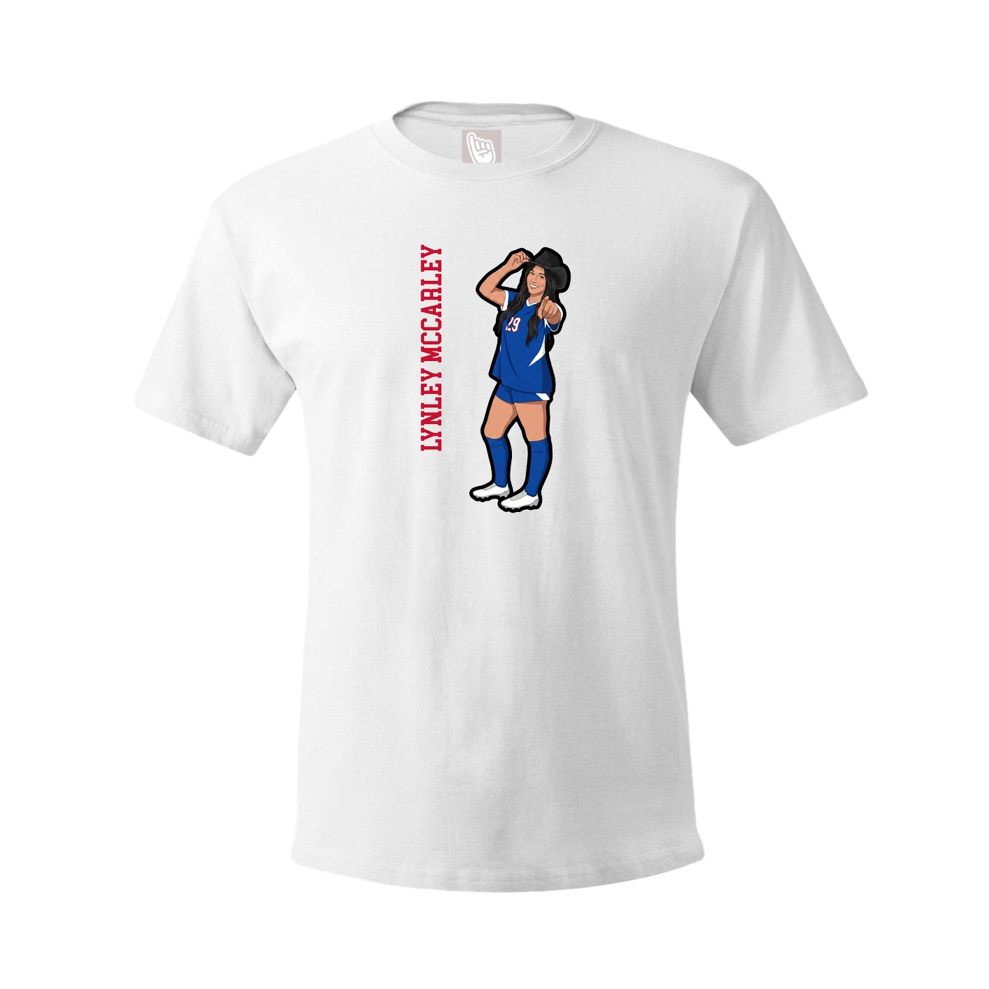 Tee — Name Vertical in White