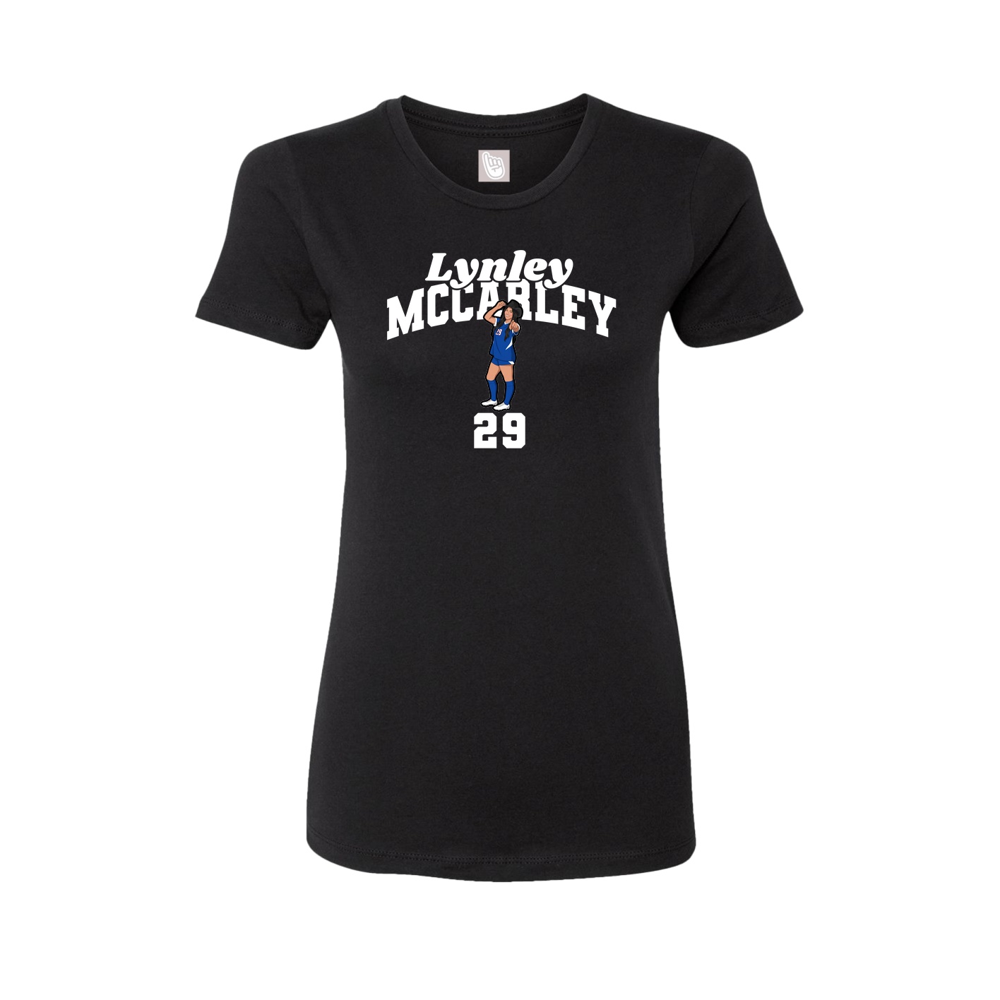Fitted Women's Tee — Signature Arch in Black
