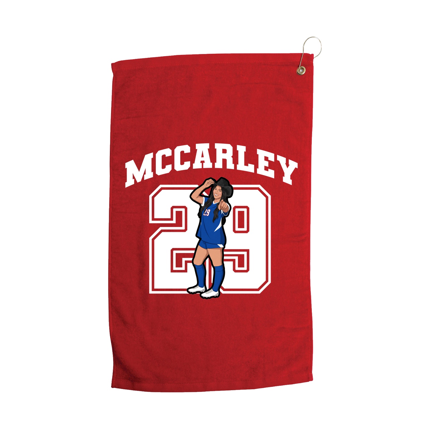 Golf Towel — Number in Red