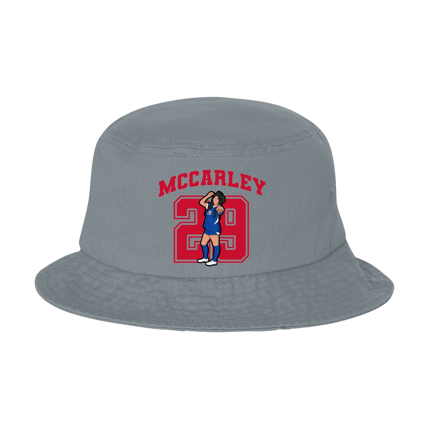 Bucket Cap — Number in Grey