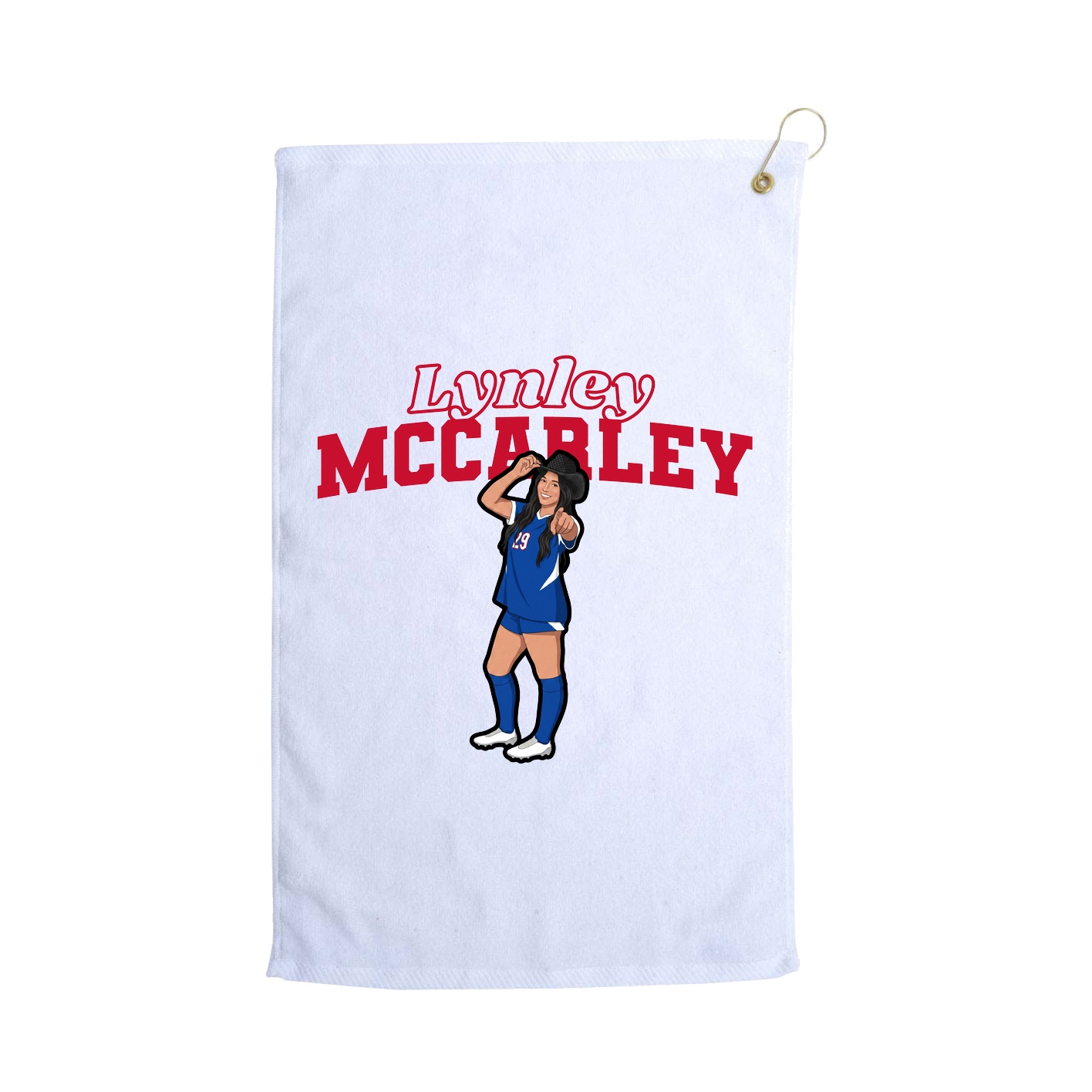 Golf Towel — Name Arch in White
