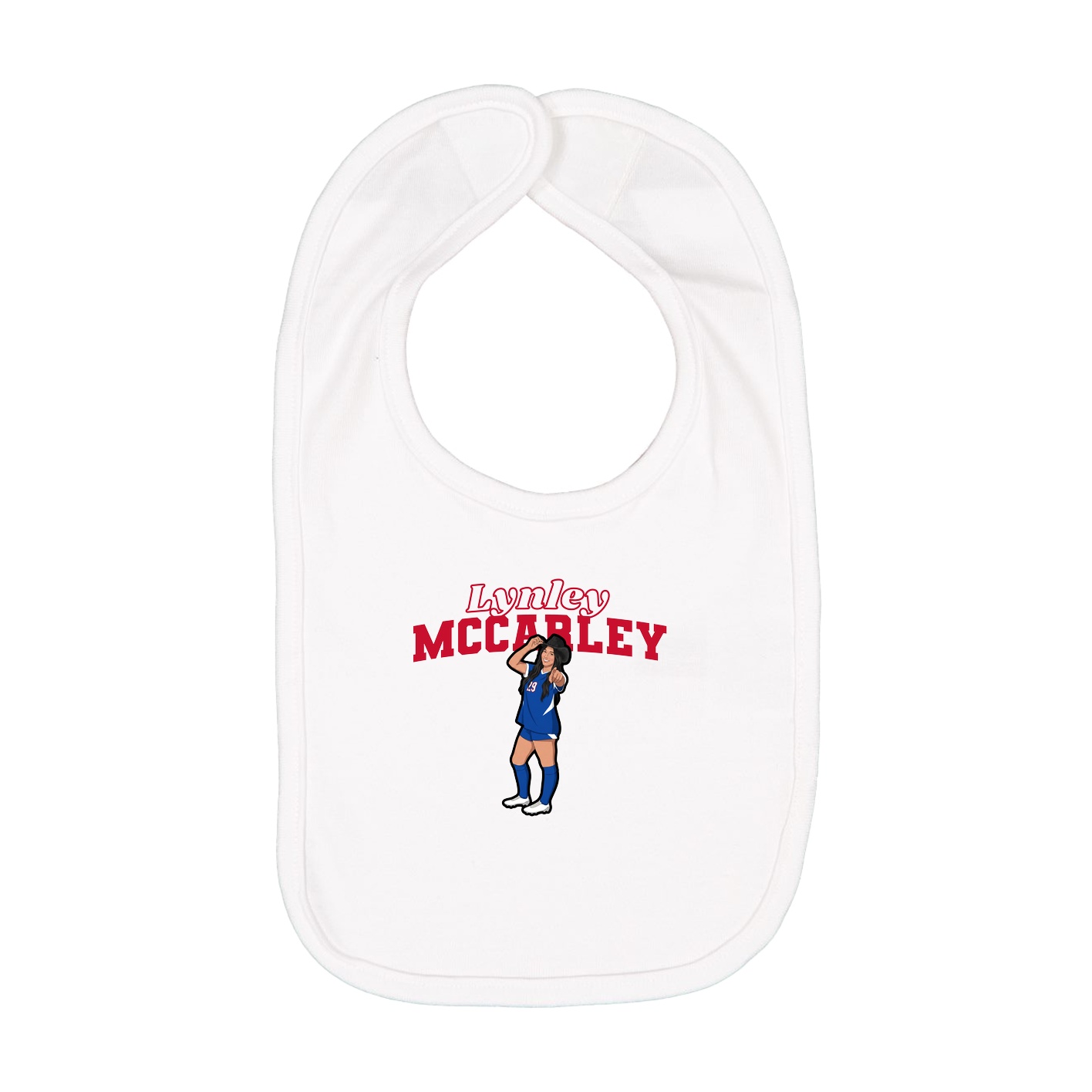 Infant Bib — Name Arch in White