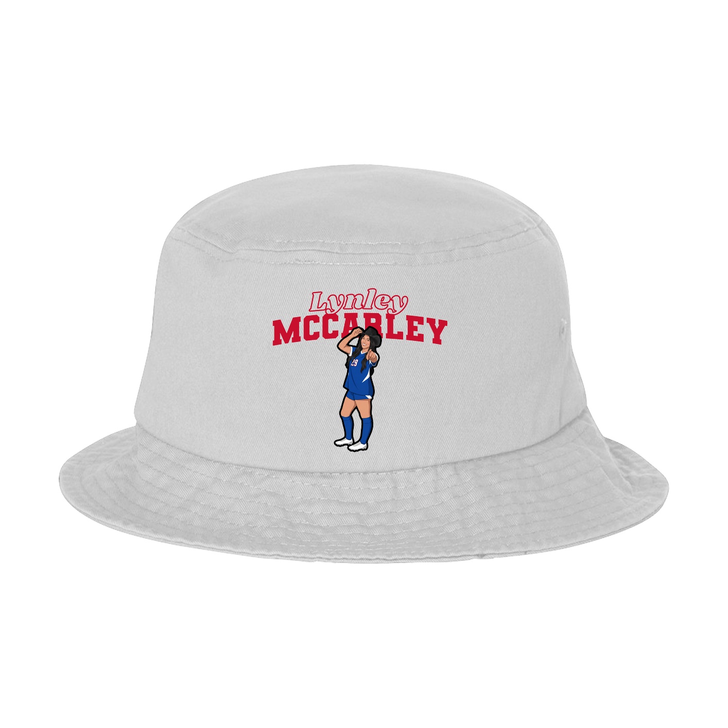 Bucket Cap — Name Arch in White