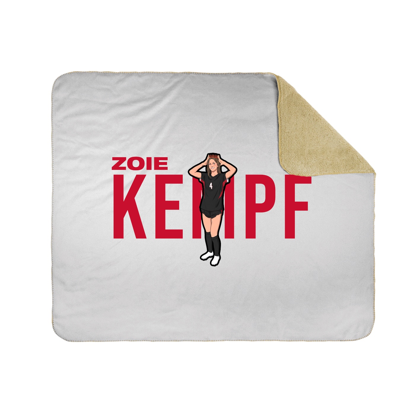 Throw Blanket — Player Name in White