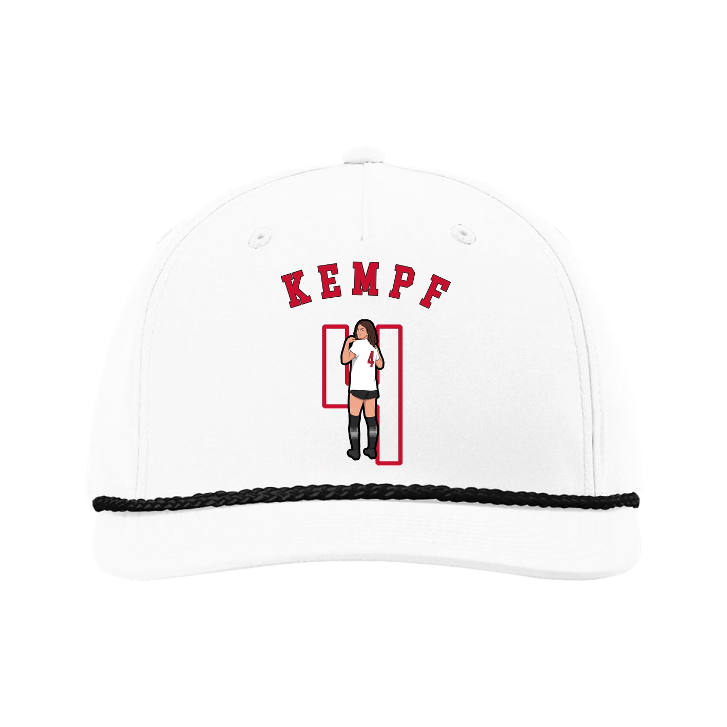 Five-Panel Classic Rope Cap — Shirsey Arch in White