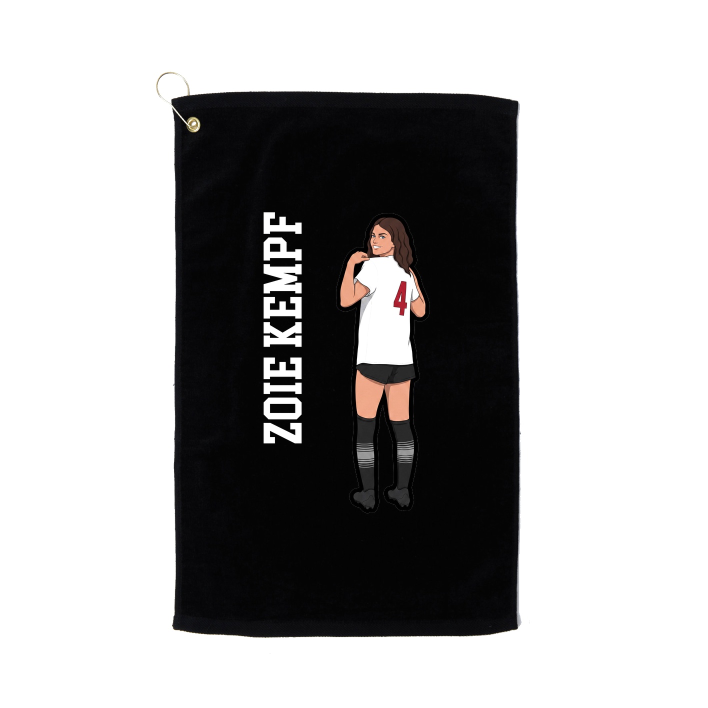 Golf Towel — Name Vertical in Black