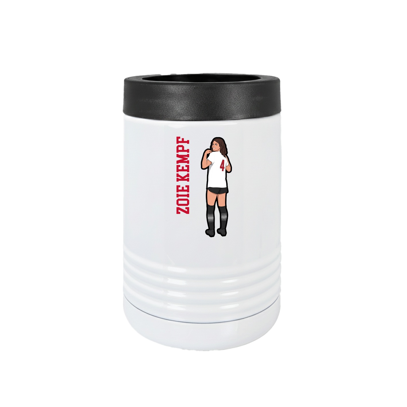 Beverage Holder — Name Vertical in White