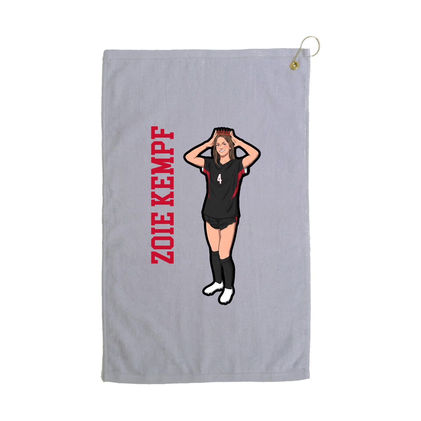 Golf Towel — Name Vertical in Grey