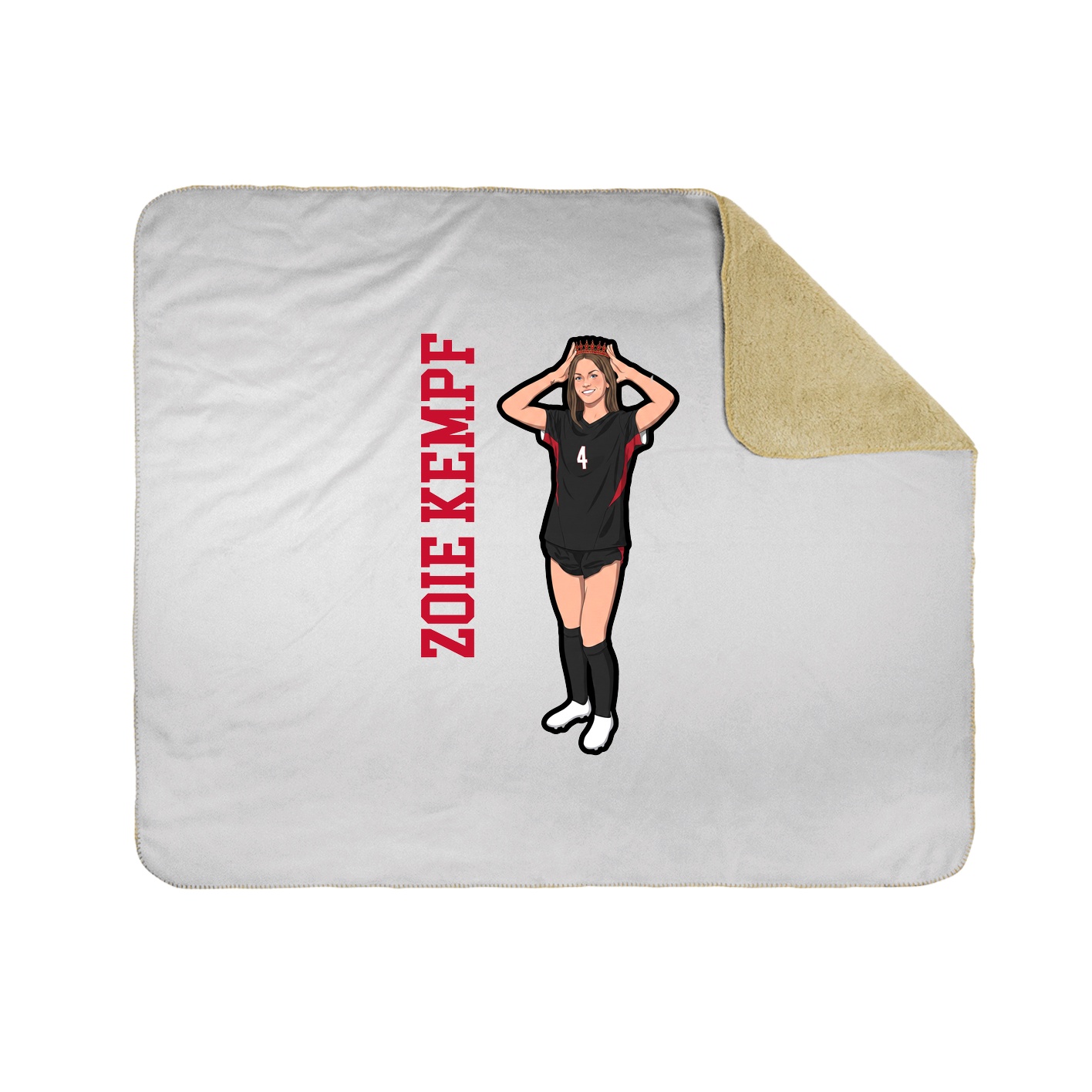 Throw Blanket — Name Vertical in White