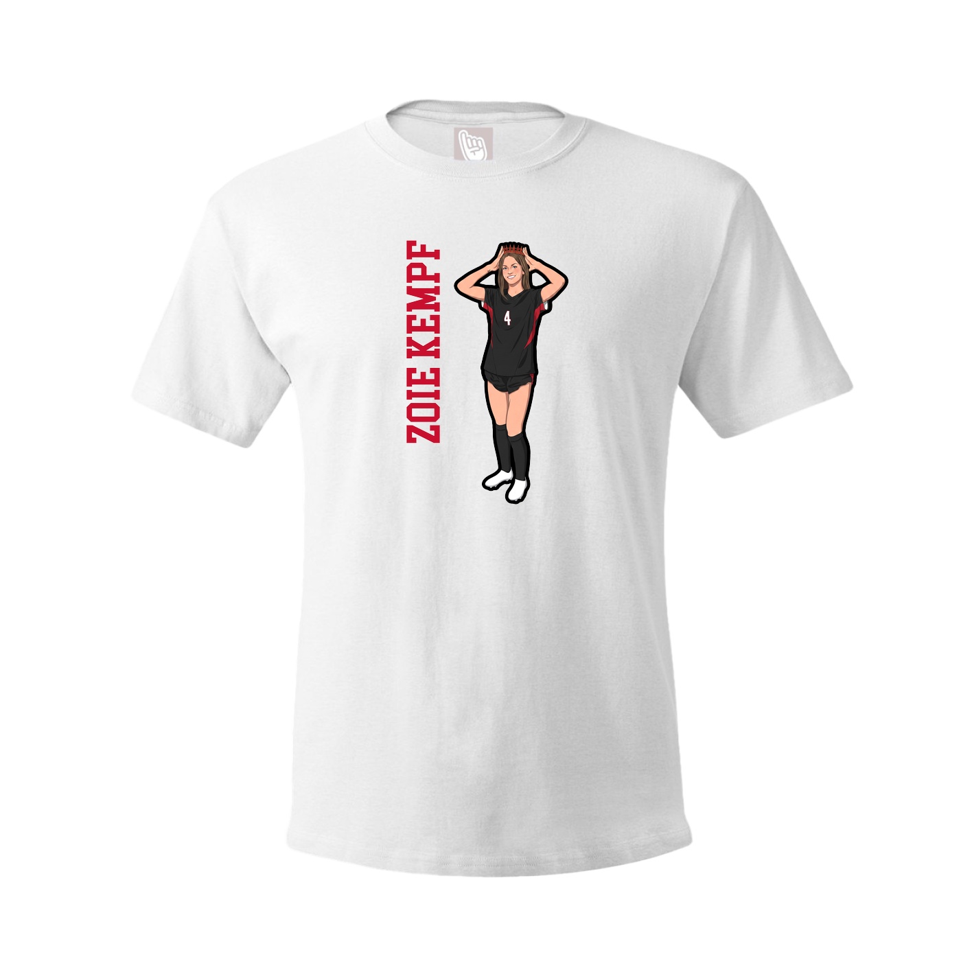Youth Tee — Name Vertical in White