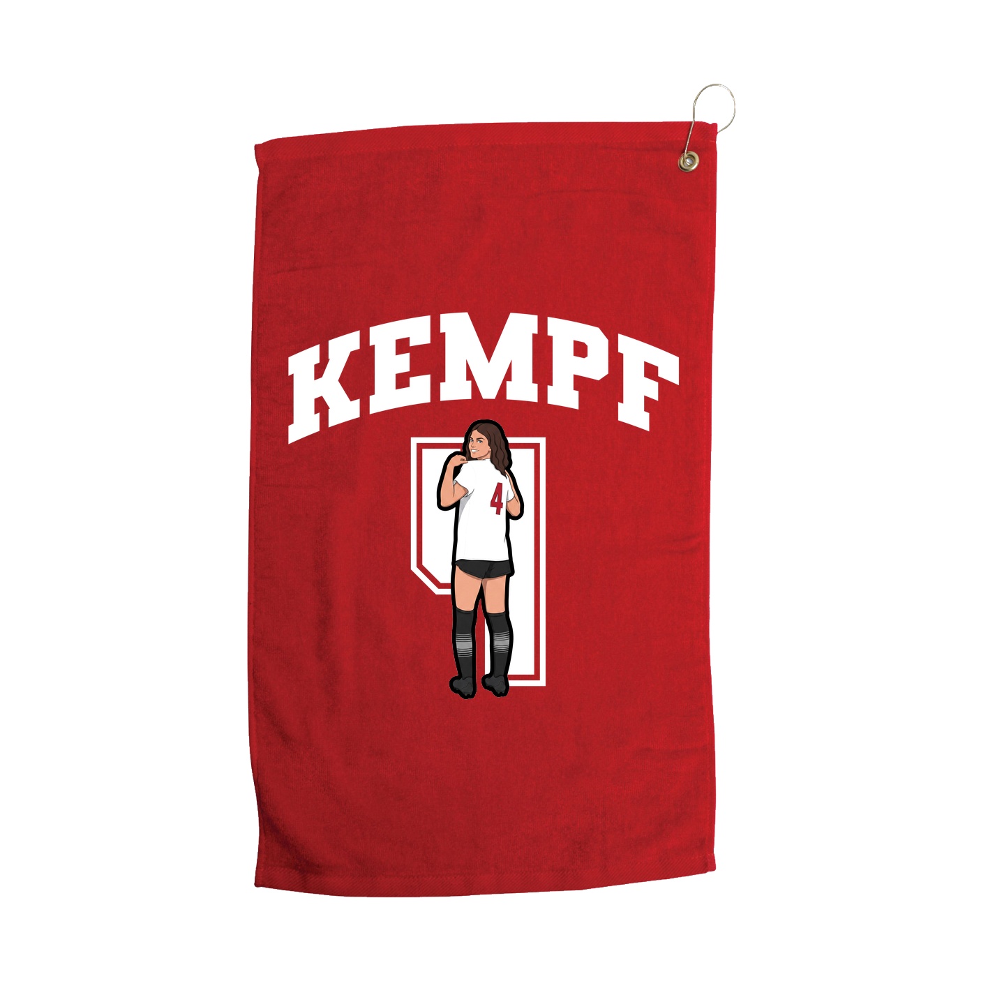 Golf Towel — Number in Red