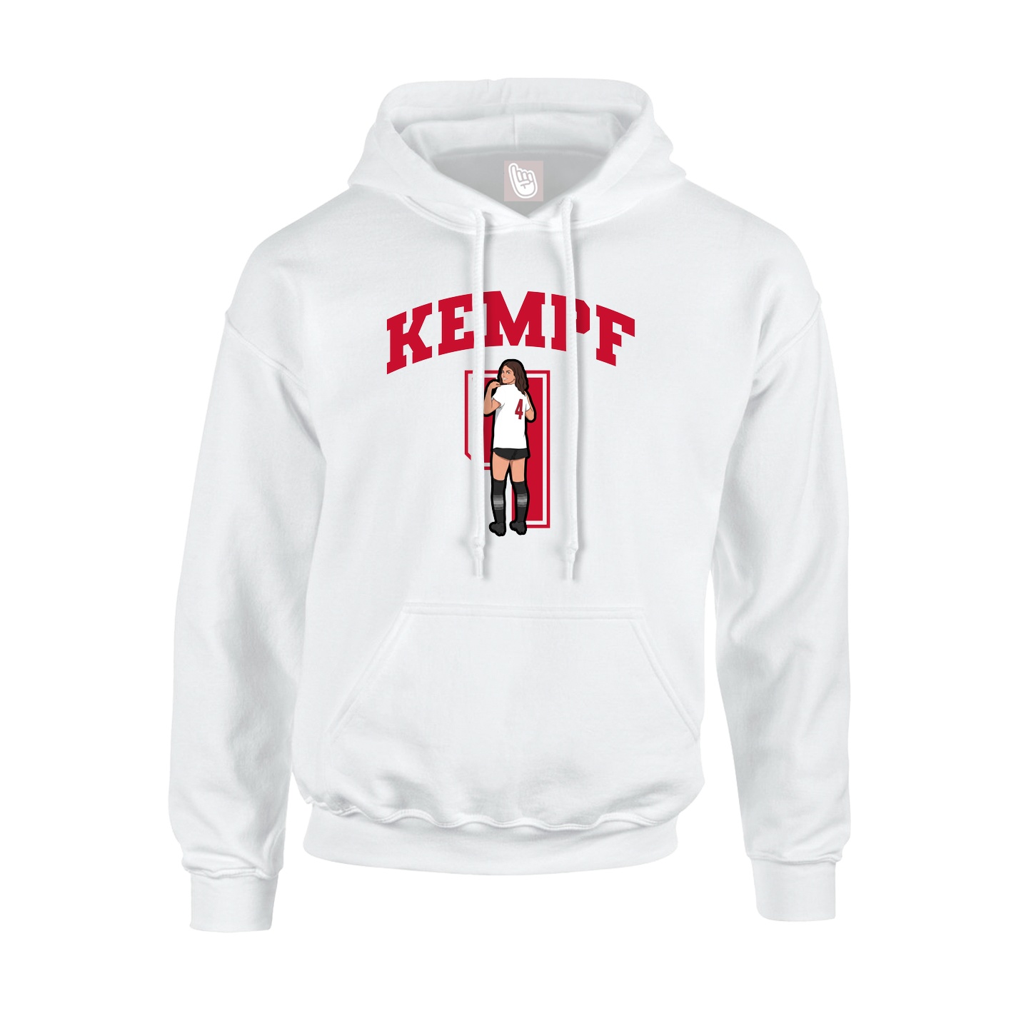 Hoodie — Number in White