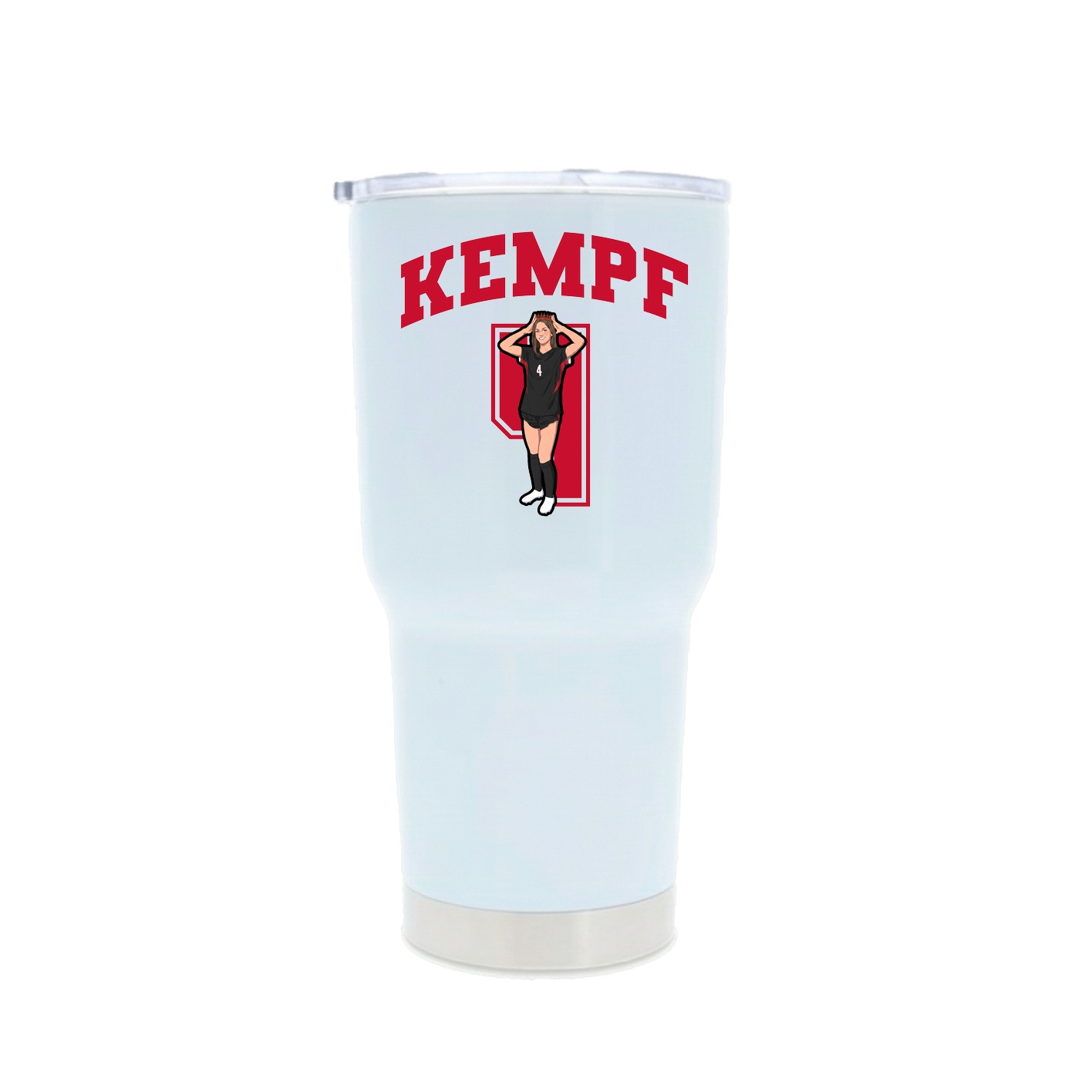 30oz Stainless Steel Tumbler — Number in White