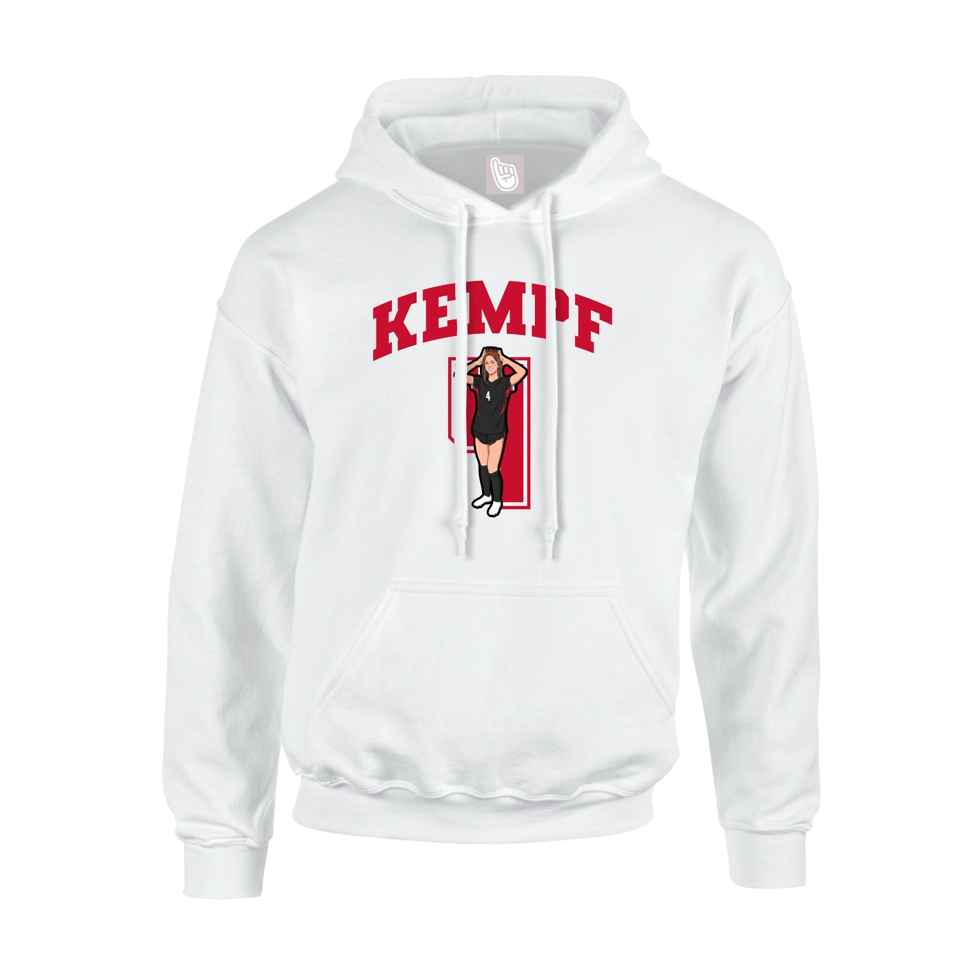Hoodie — Number in White