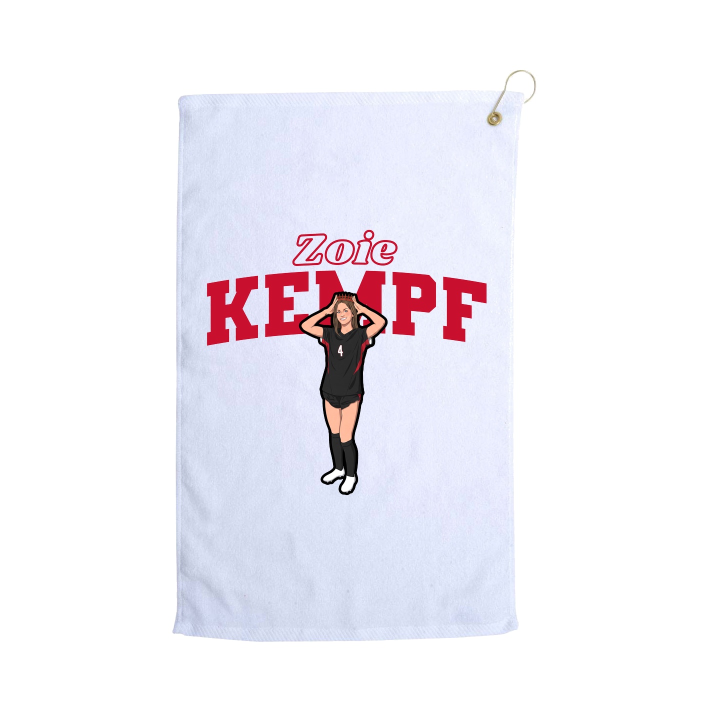 Golf Towel — Name Arch in White