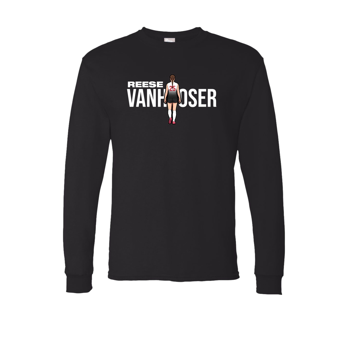 Long Sleeve Tee — Player Name in Black