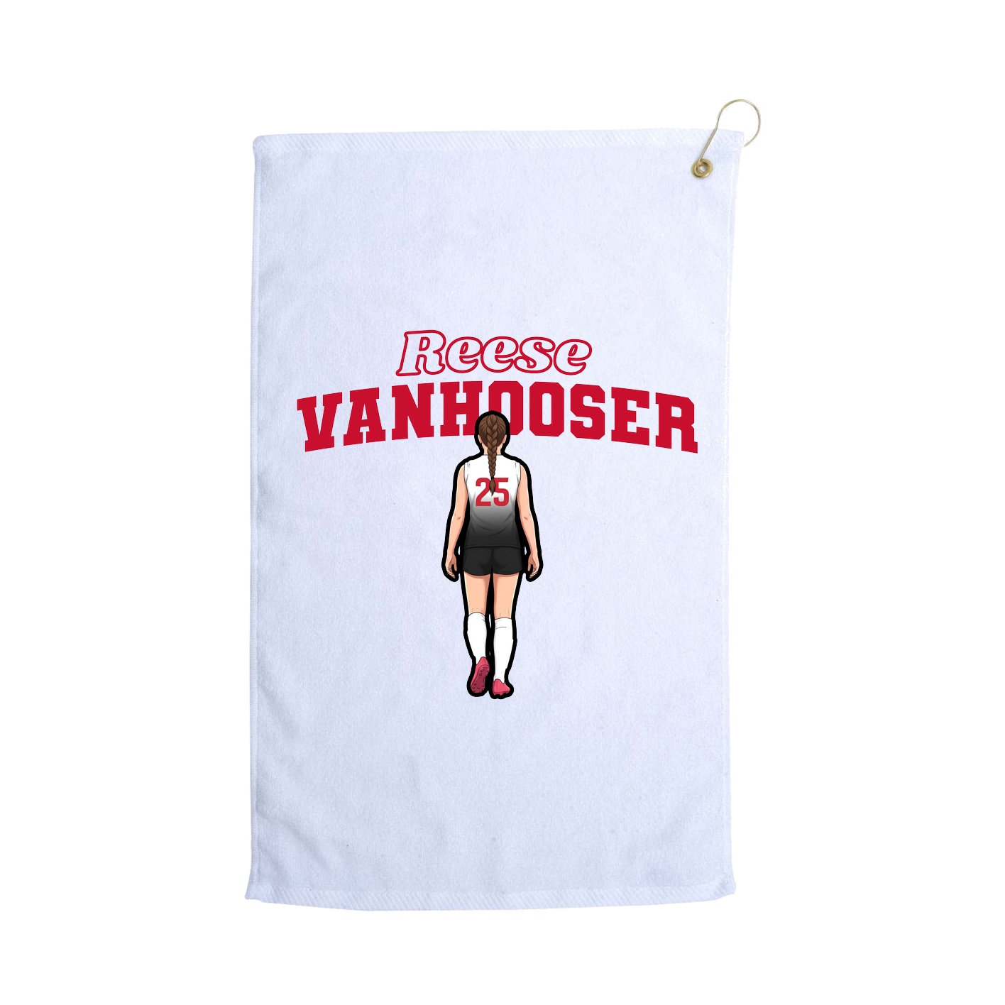 Golf Towel — Name Arch in White