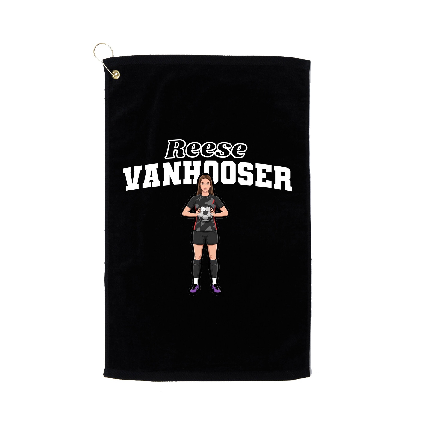 Golf Towel — Name Arch in Black