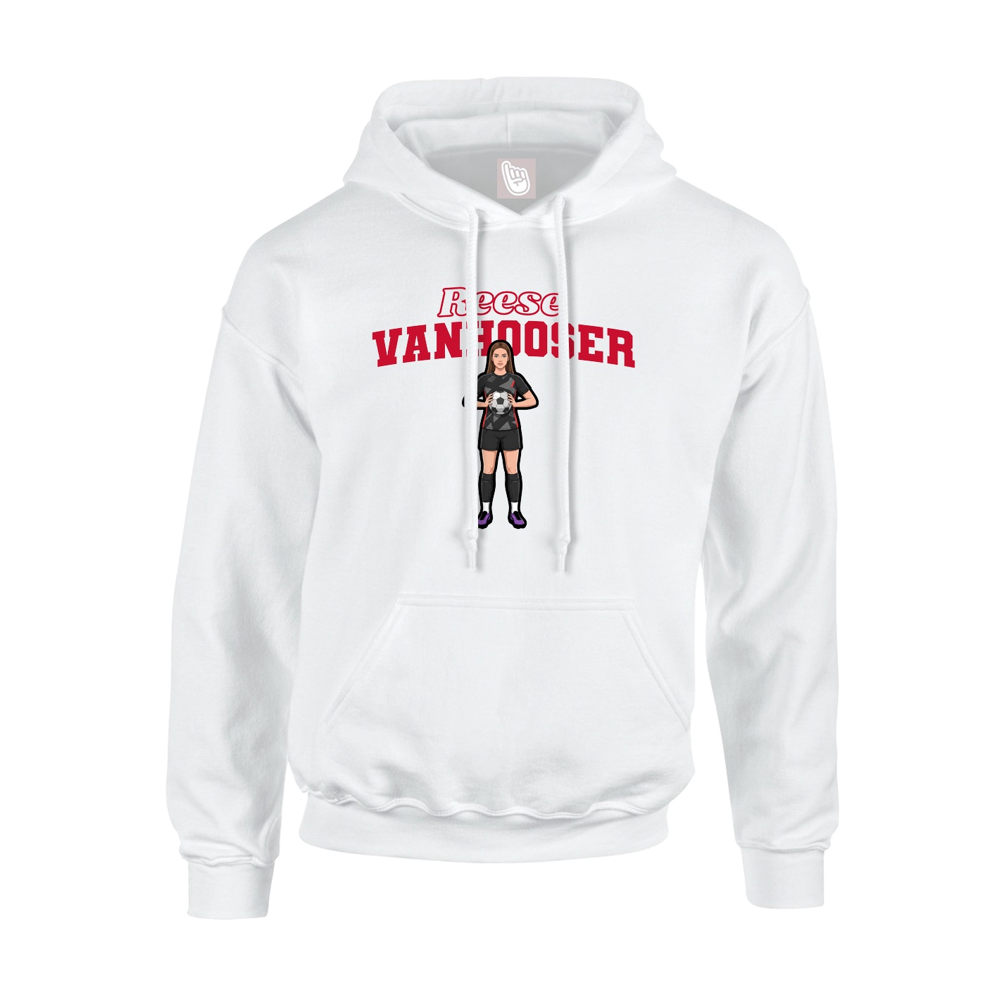 Hoodie — Name Arch in White