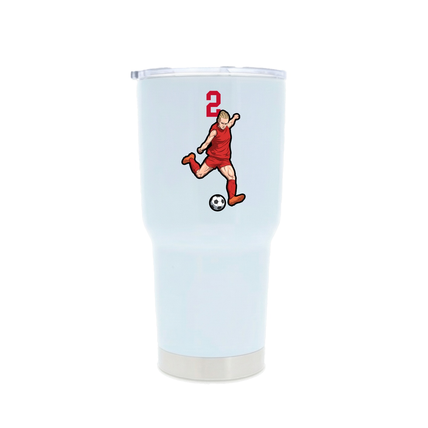 30oz Stainless Steel Tumbler — Number Top in White