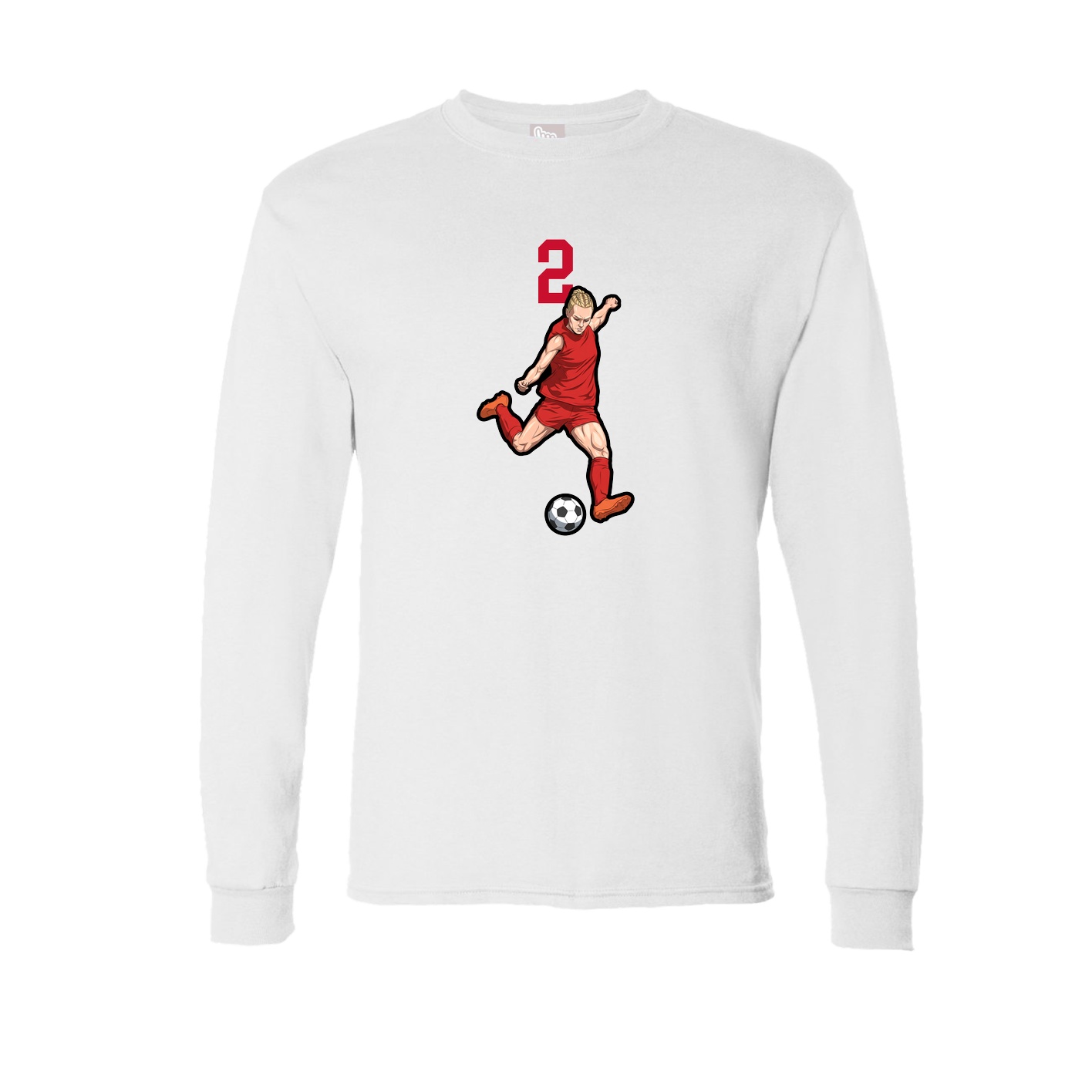 Long Sleeve Tee — Number Top in White