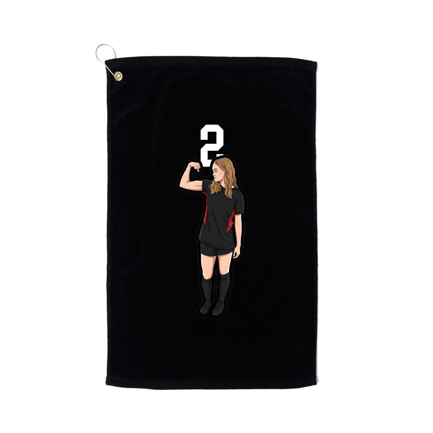 Golf Towel — Number Top in Black