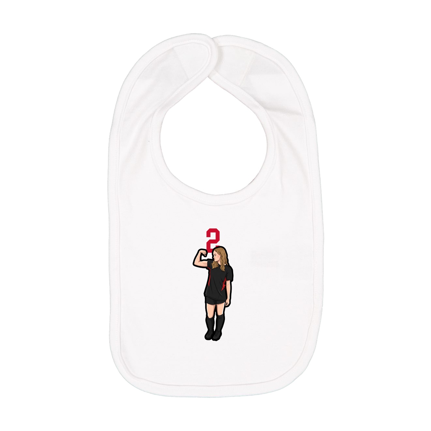 Infant Bib — Number Top in White