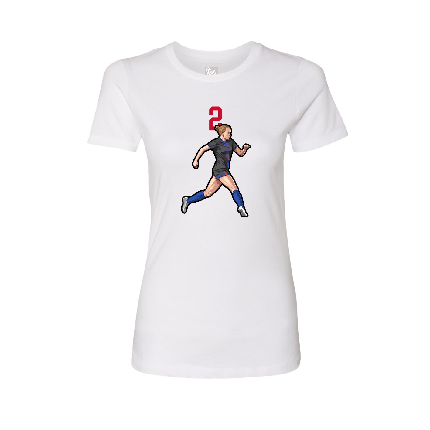 Fitted Women's Tee — Number Top in White
