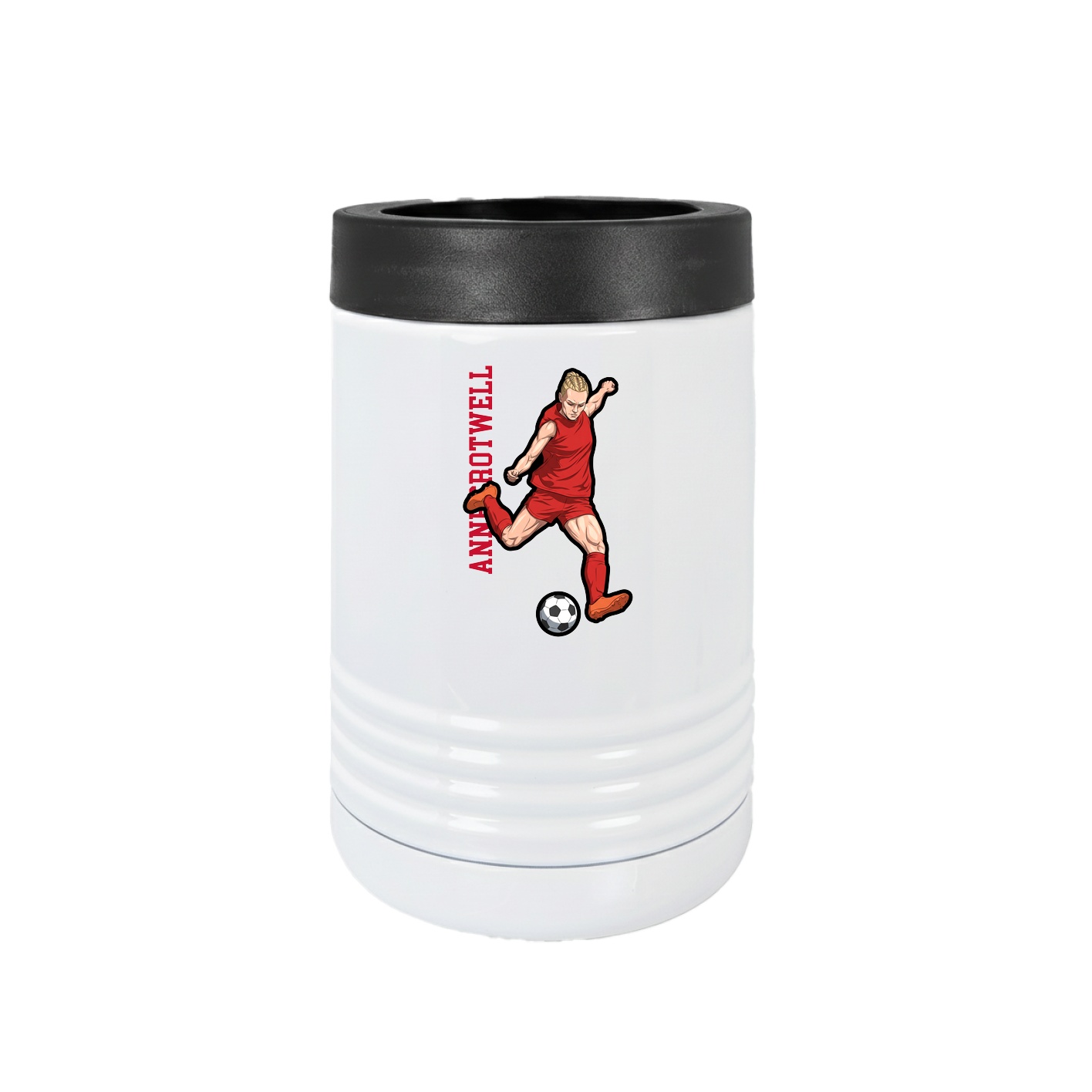 Beverage Holder — Name Vertical in White