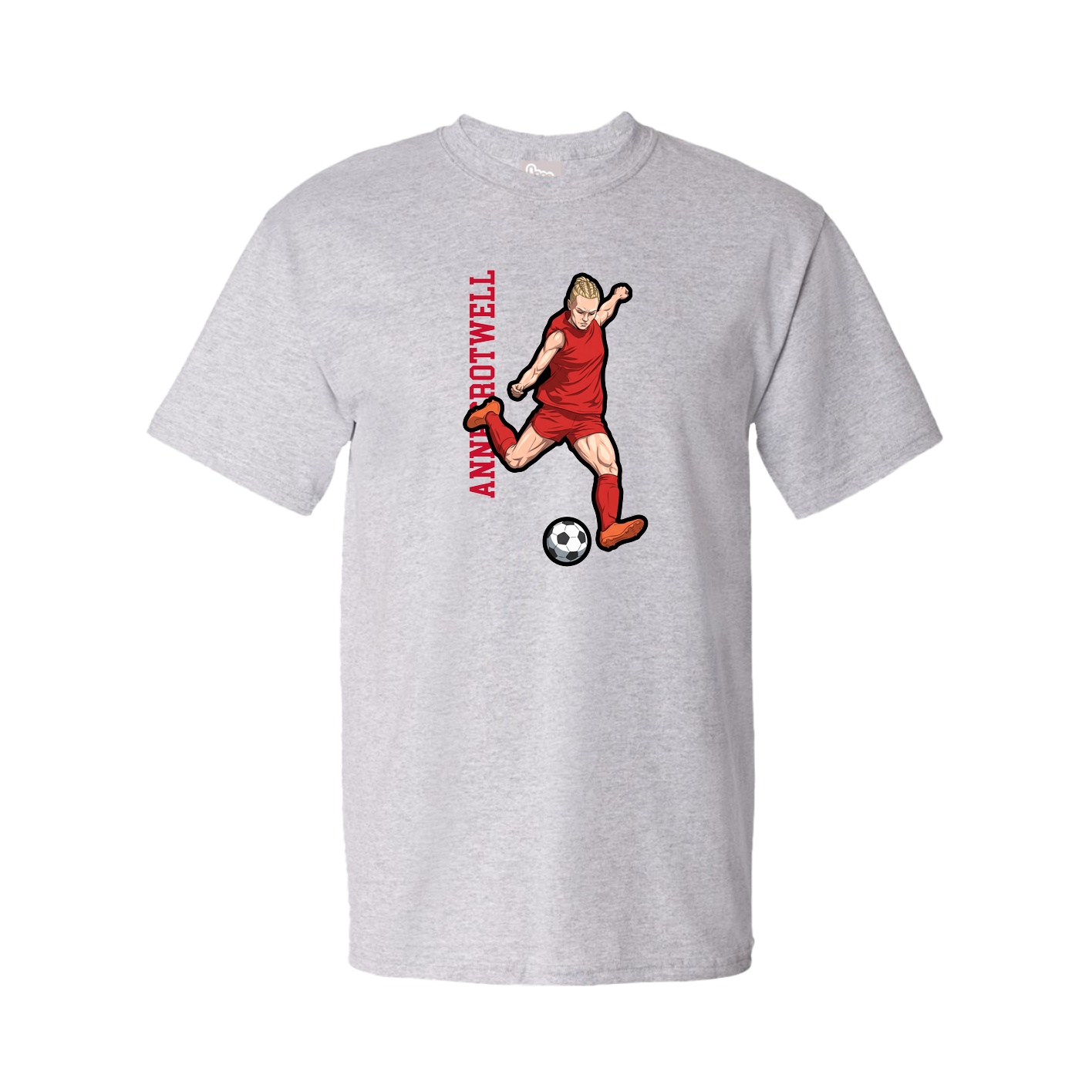 Youth Tee — Name Vertical in Grey