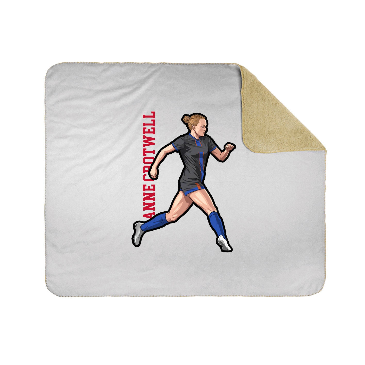 Throw Blanket — Name Vertical in White