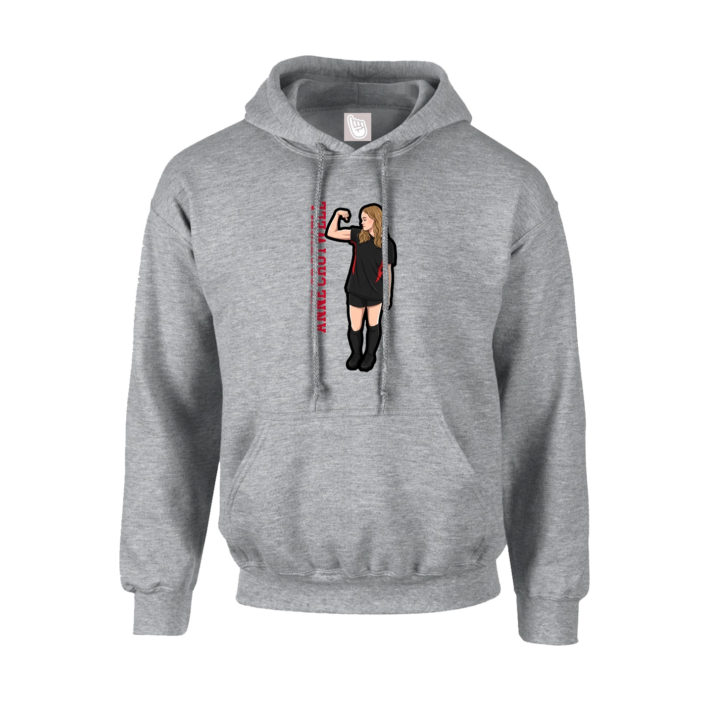 Youth Hoodie — Name Vertical in Grey