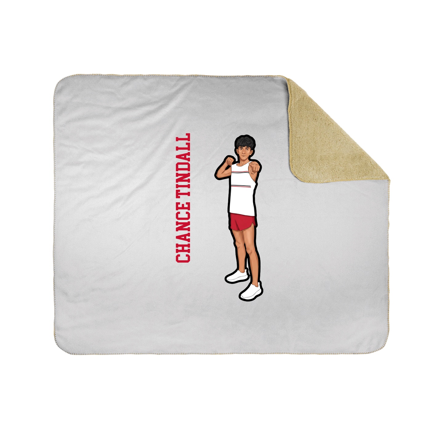 Throw Blanket — Name Vertical in White