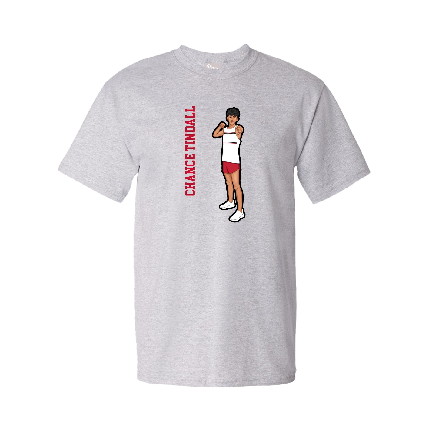 Youth Tee — Name Vertical in Grey