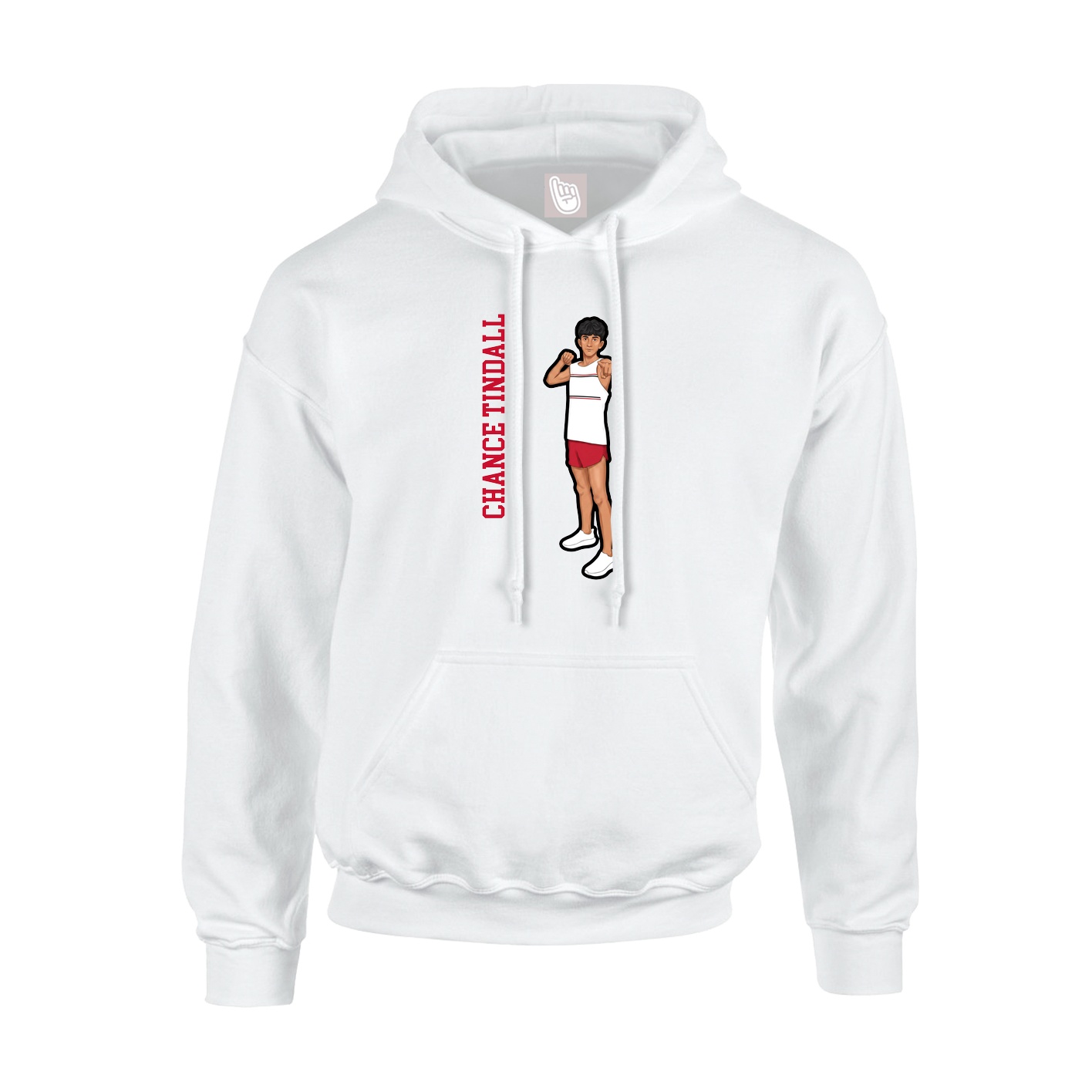 Youth Hoodie — Name Vertical in White