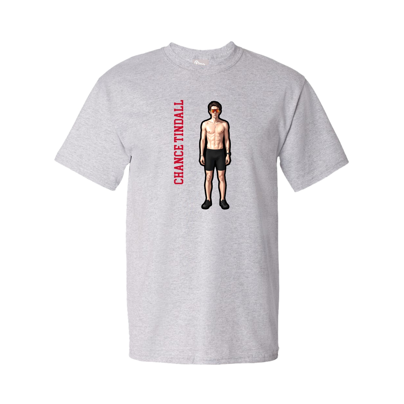 Tee — Name Vertical in Grey