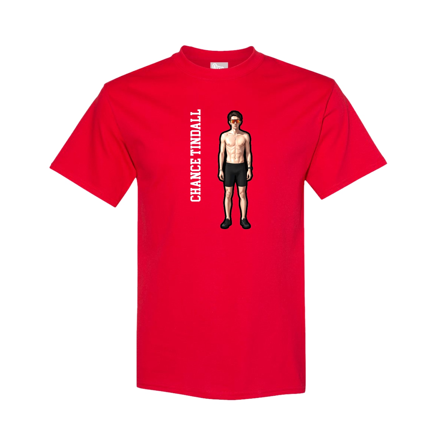Youth Tee — Name Vertical in Red