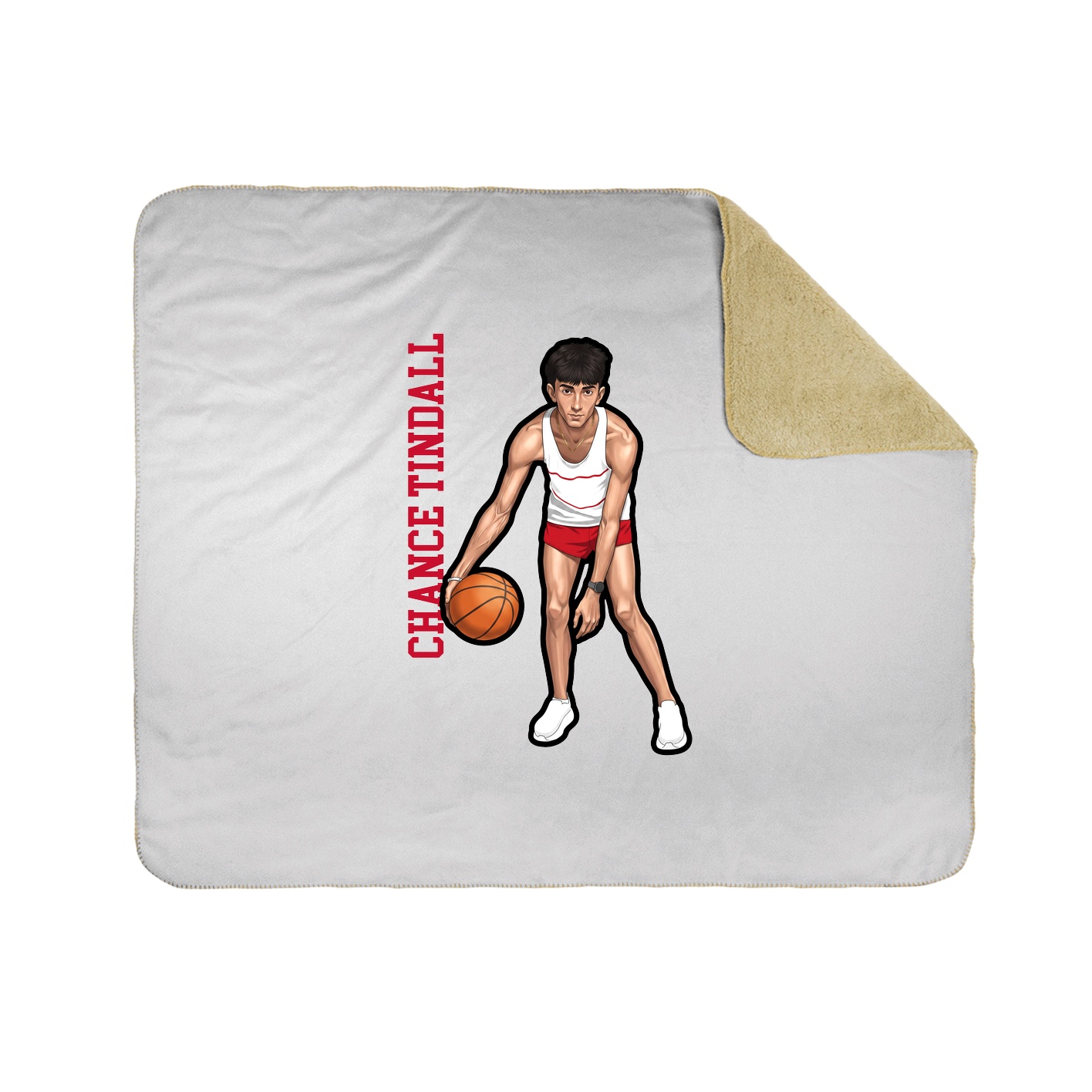 Throw Blanket — Name Vertical in White
