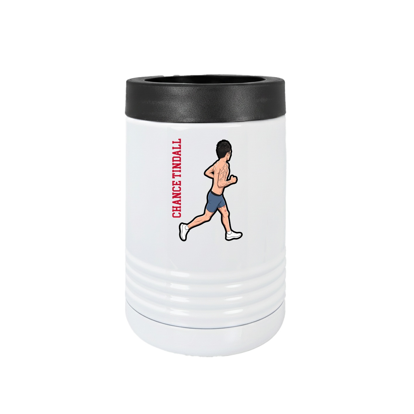 Beverage Holder — Name Vertical in White