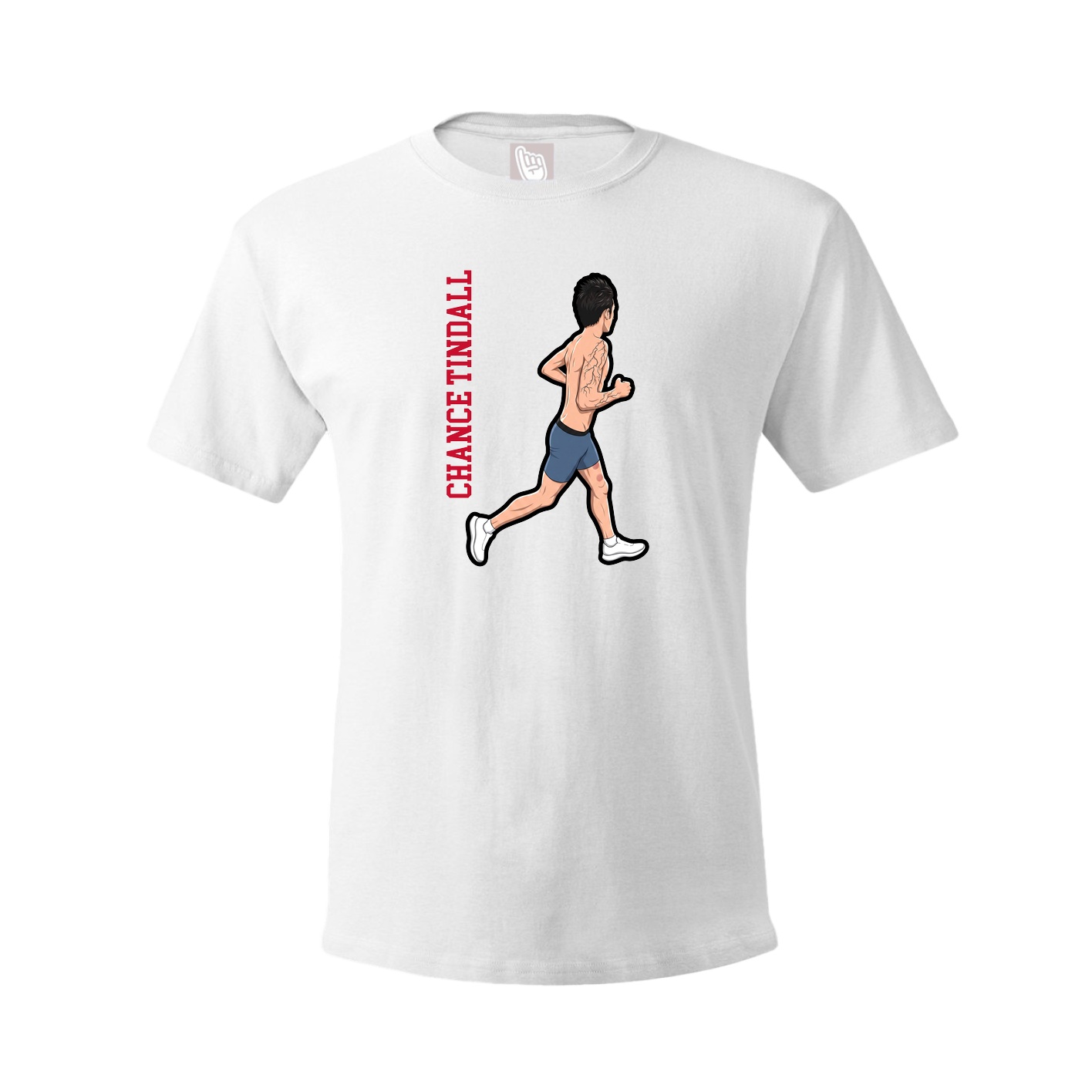 Tee — Name Vertical in White