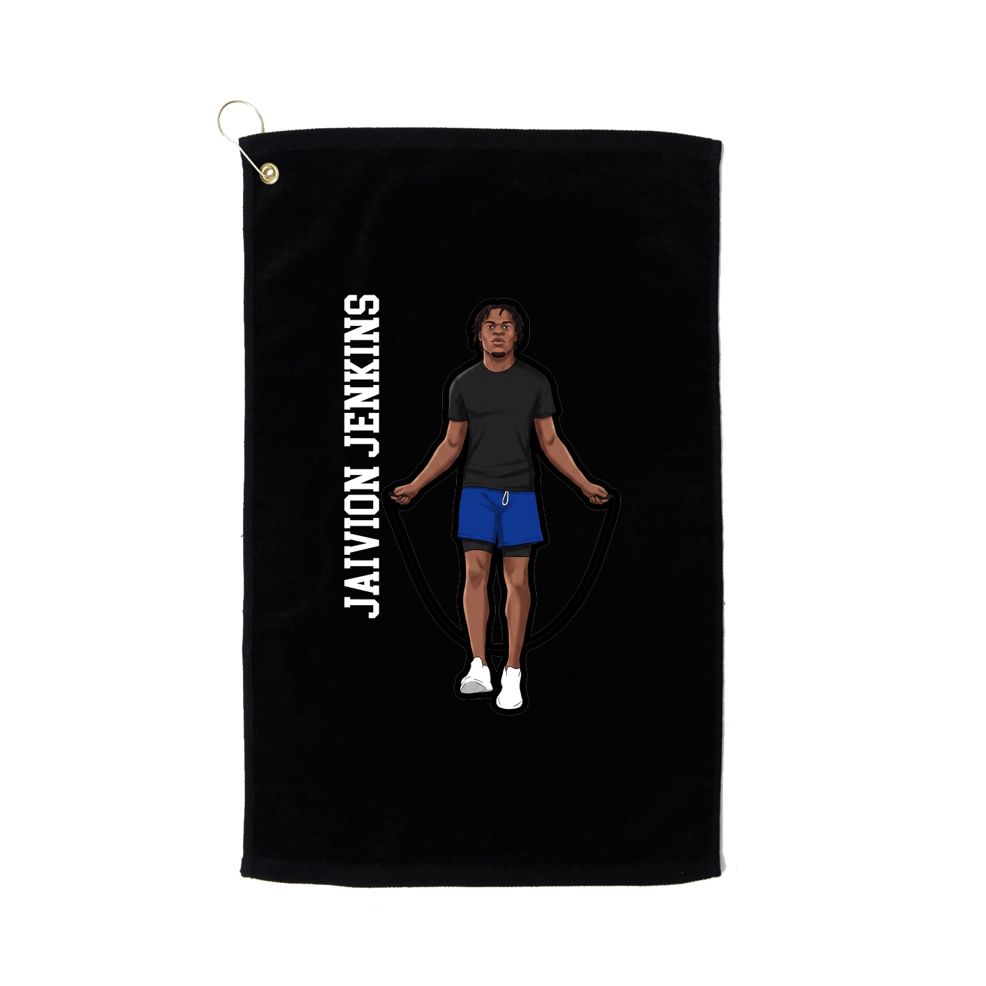 Golf Towel — Name Vertical in Black