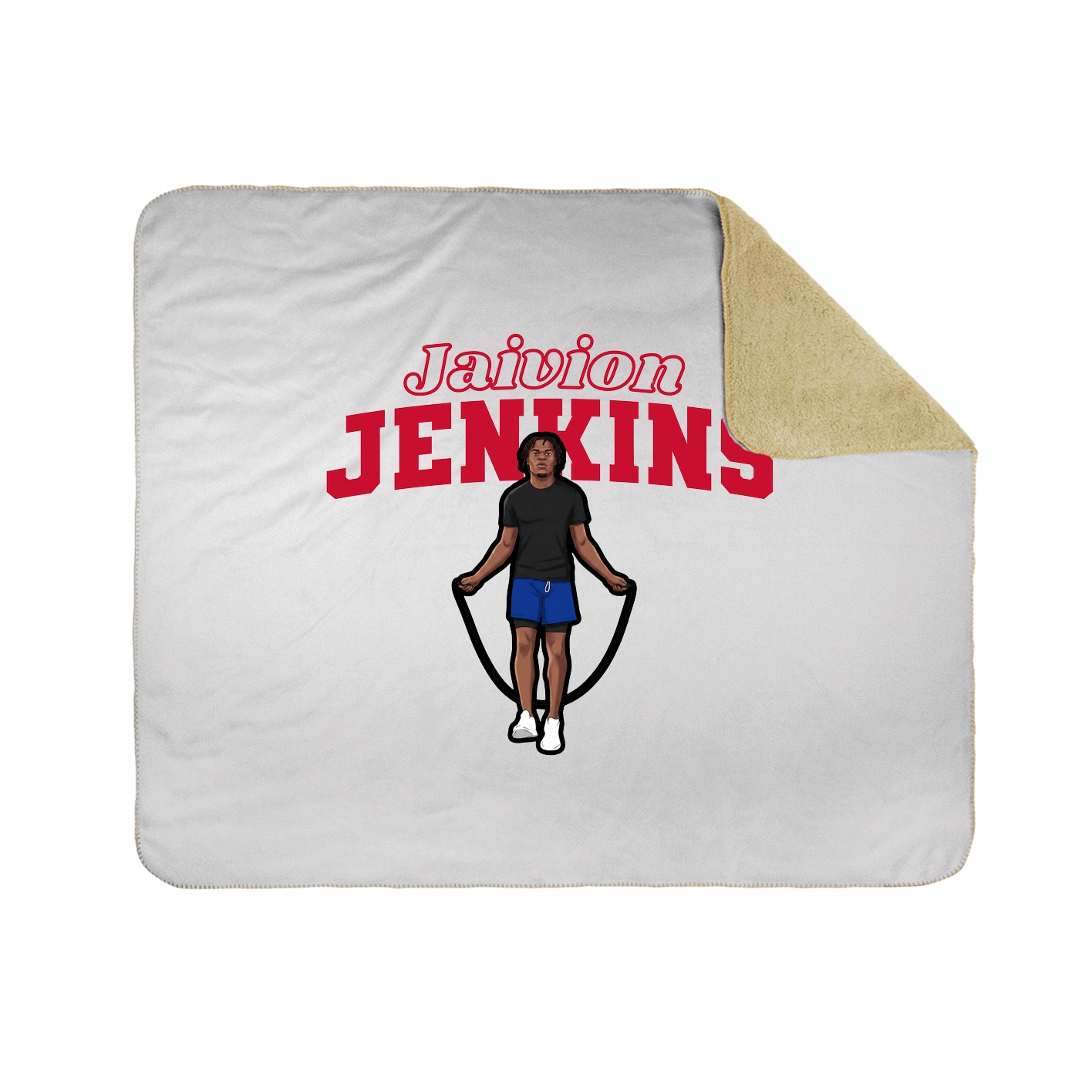 Throw Blanket — Name Arch in White