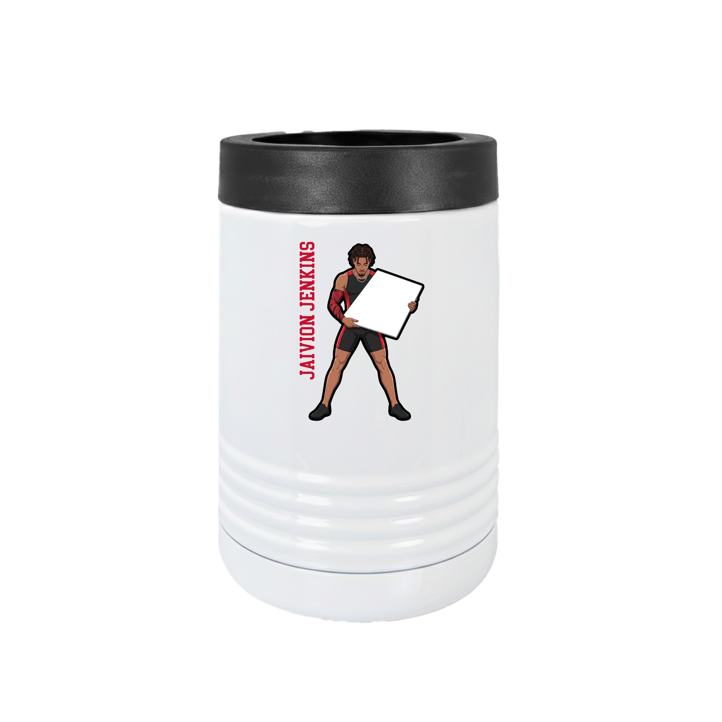 Beverage Holder — Name Vertical in White