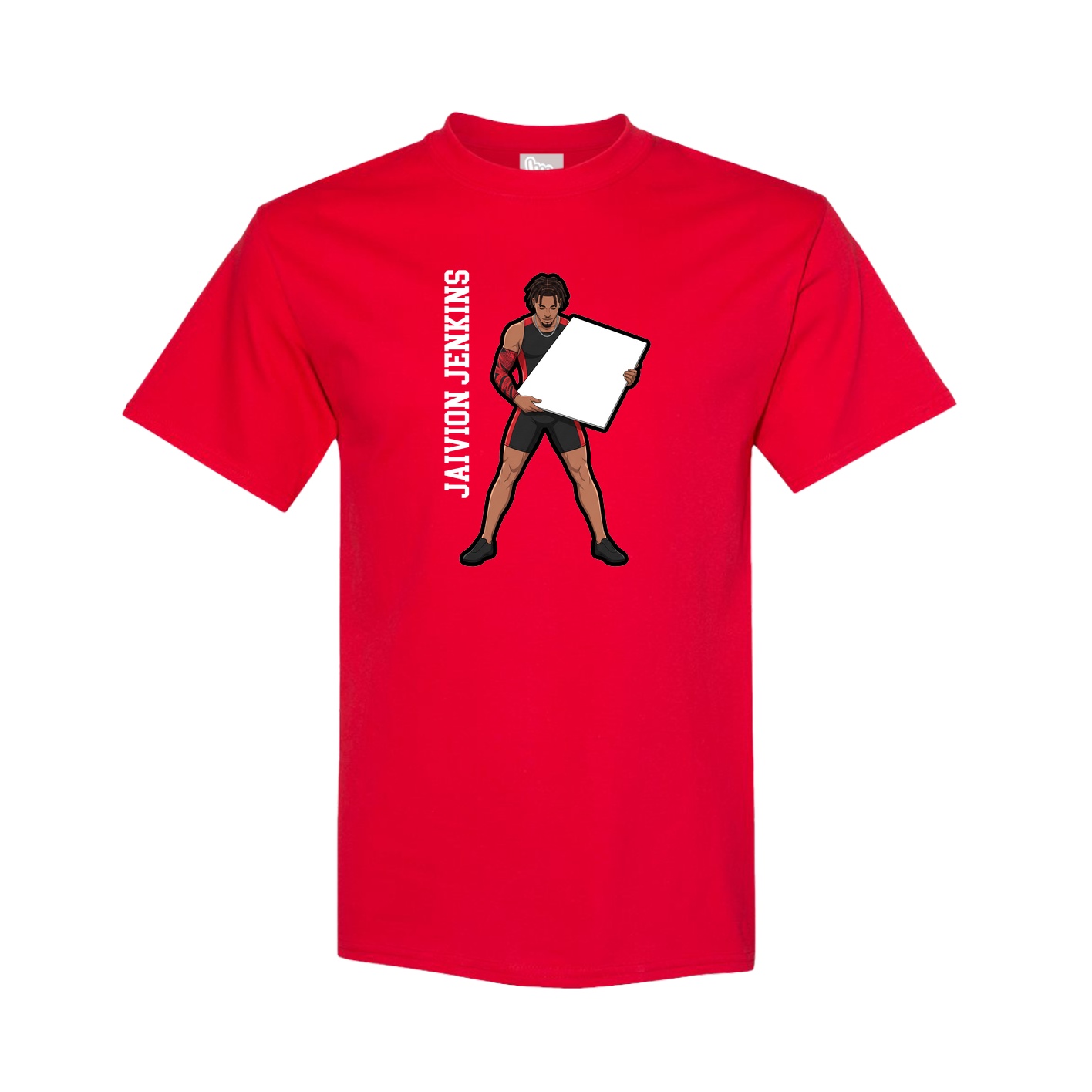 Youth Tee — Name Vertical in Red